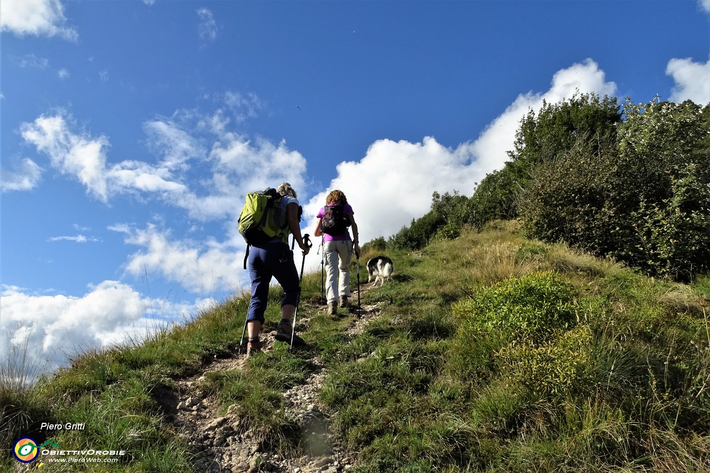 29 Strappo finale in decisa e ripida salita verso la Croce del Monte Castello.JPG